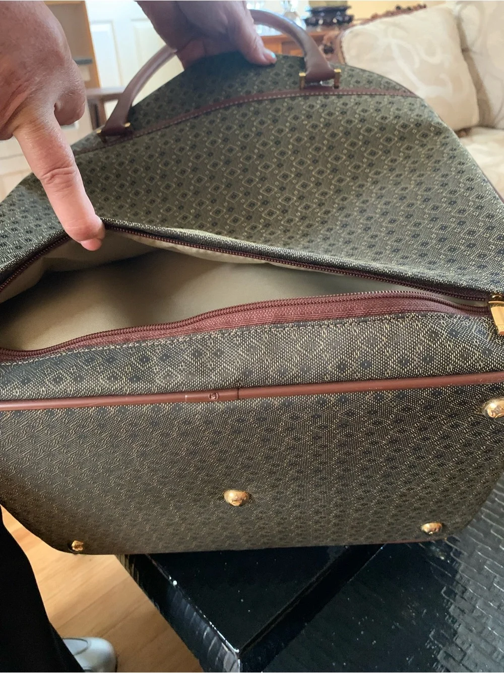 Vintage Hartmann Men's Travel Brief in Brown/Gray